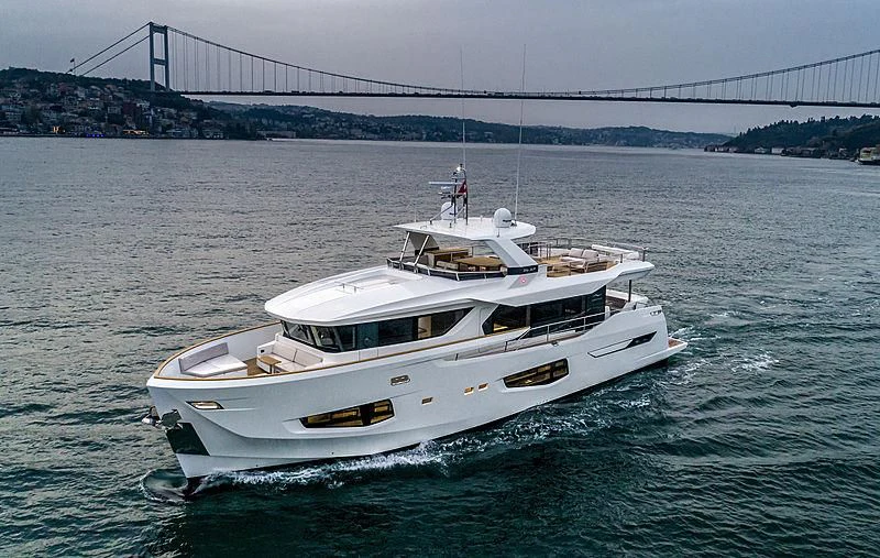 a boat sailing in the water aboard MARINAR Yacht for Sale