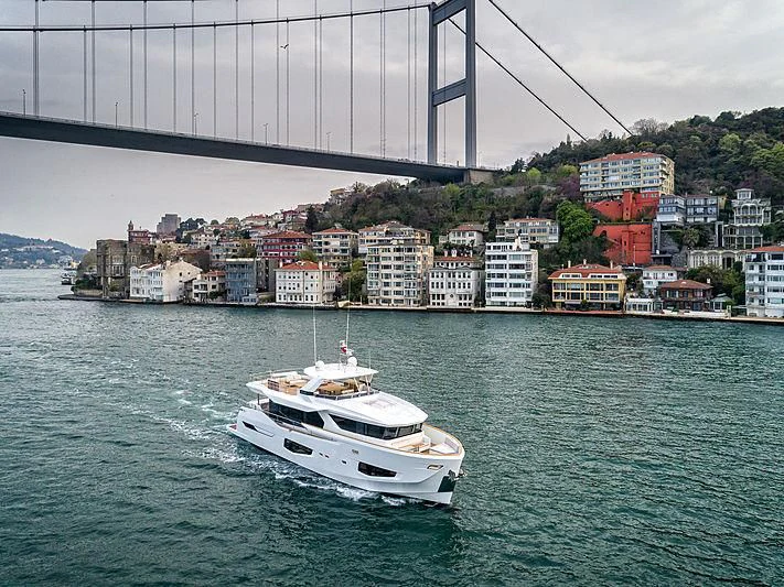 a boat sailing on the water aboard MARINAR Yacht for Sale