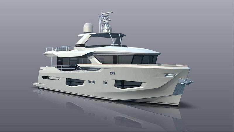 a white yacht with a white background aboard MARINAR Yacht for Sale