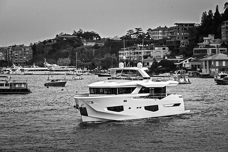 a group of boats in a harbor aboard MARINAR Yacht for Sale