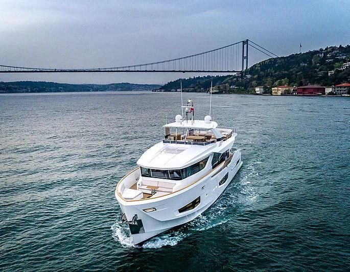 a boat sailing in the water aboard MARINAR Yacht for Sale