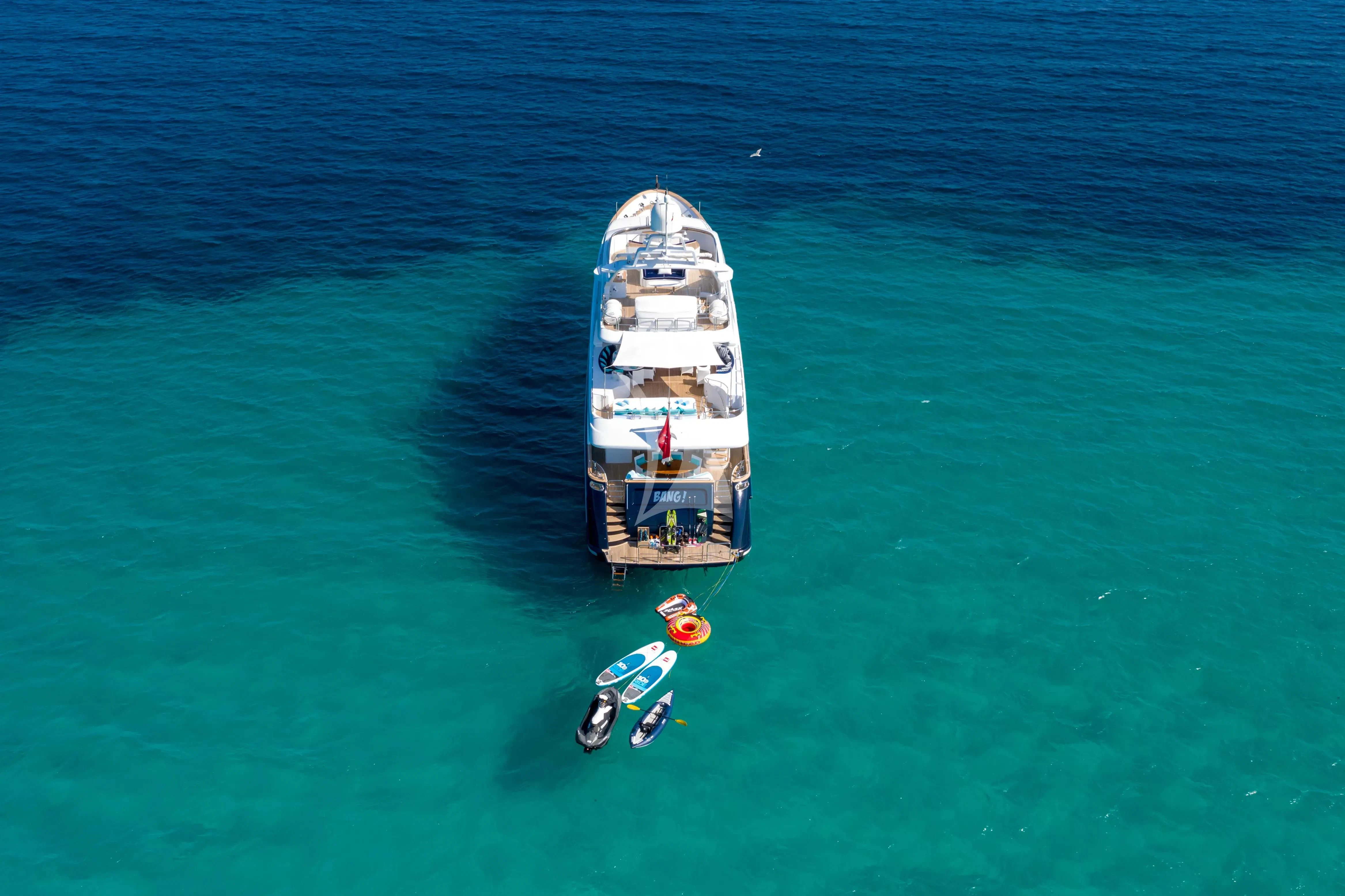 a boat on the water aboard BANG! Yacht for Charter