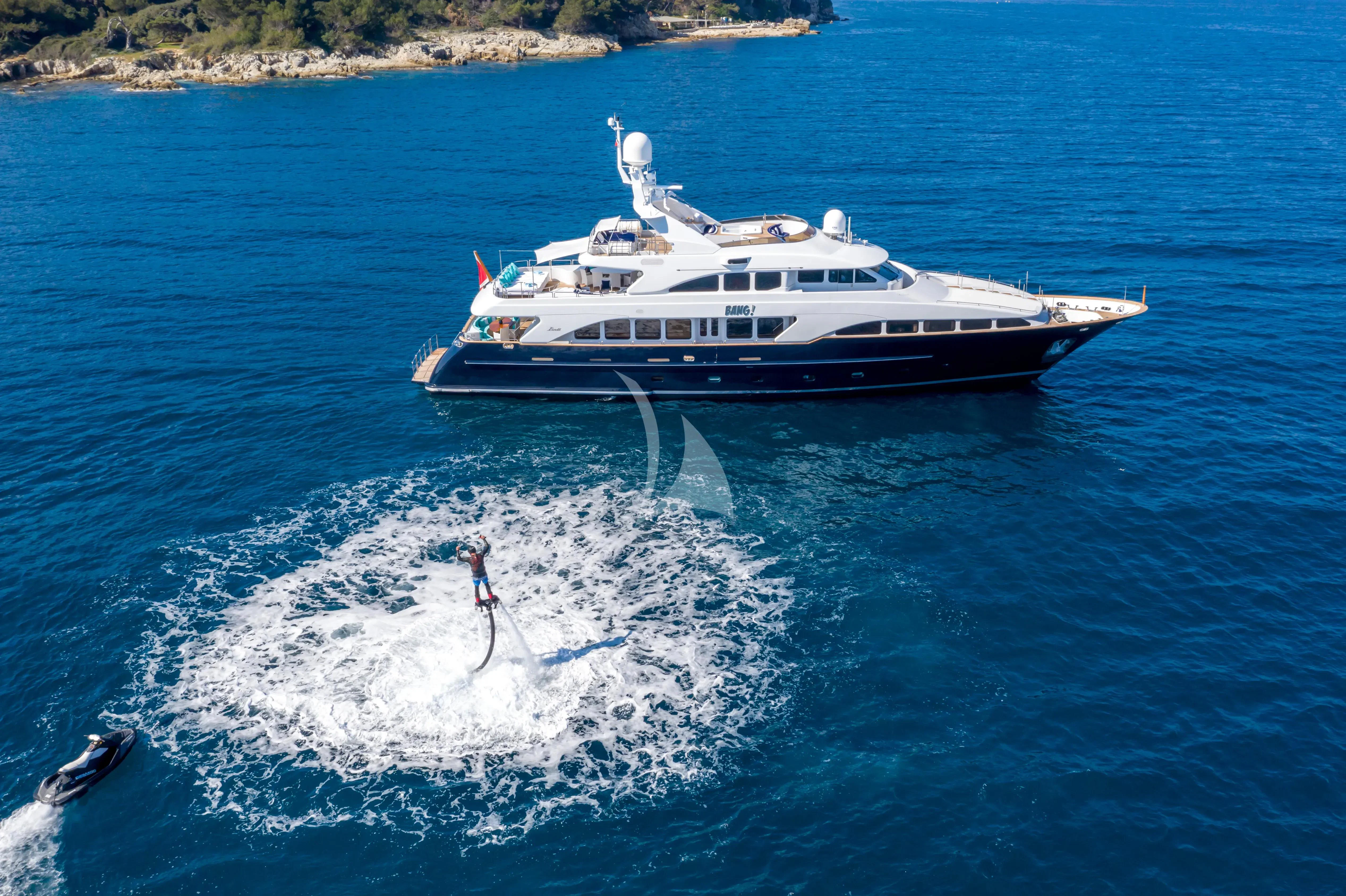 a boat on the water aboard BANG! Yacht for Charter