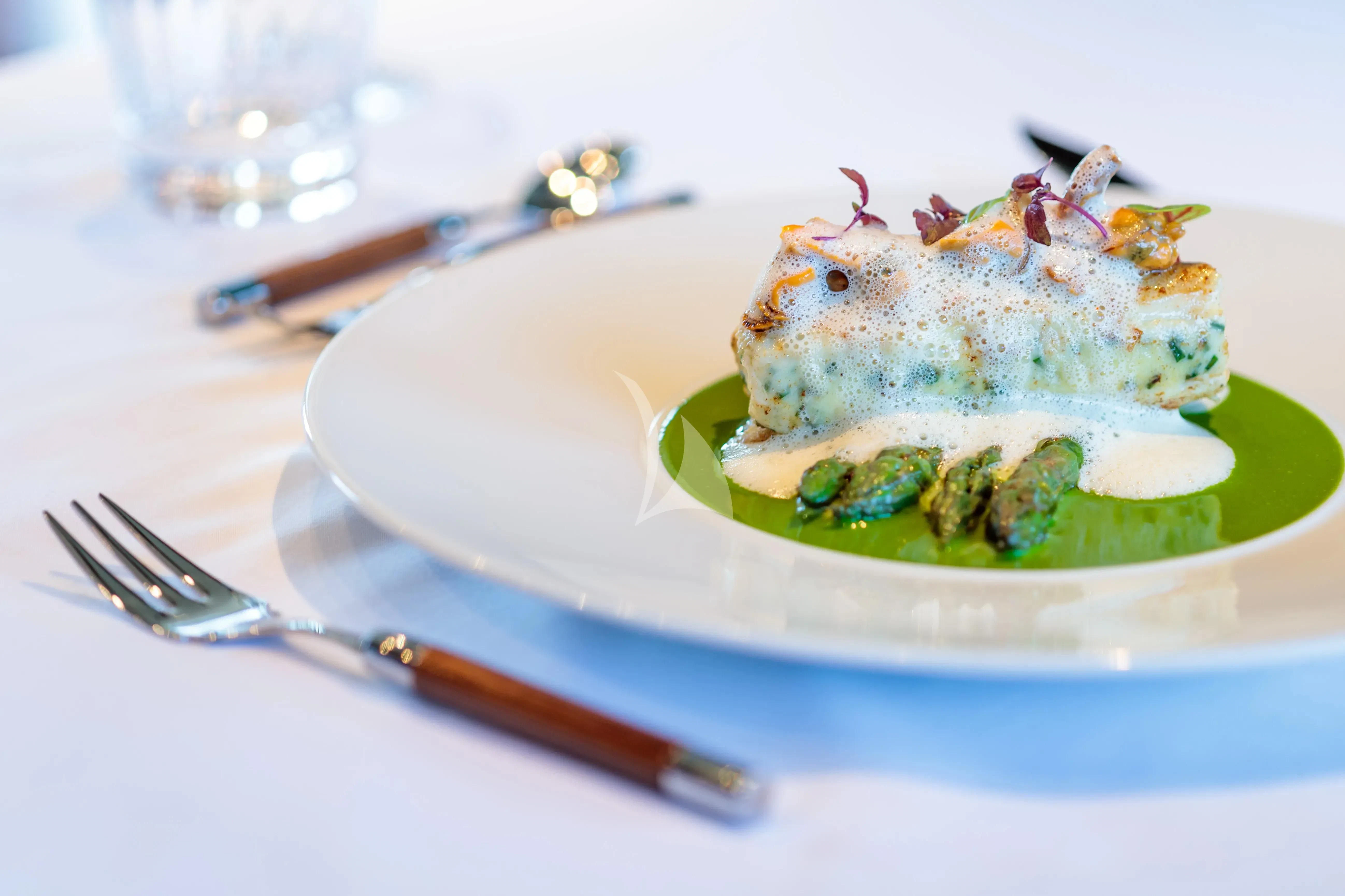 a plate of dessert aboard BANG! Yacht for Charter