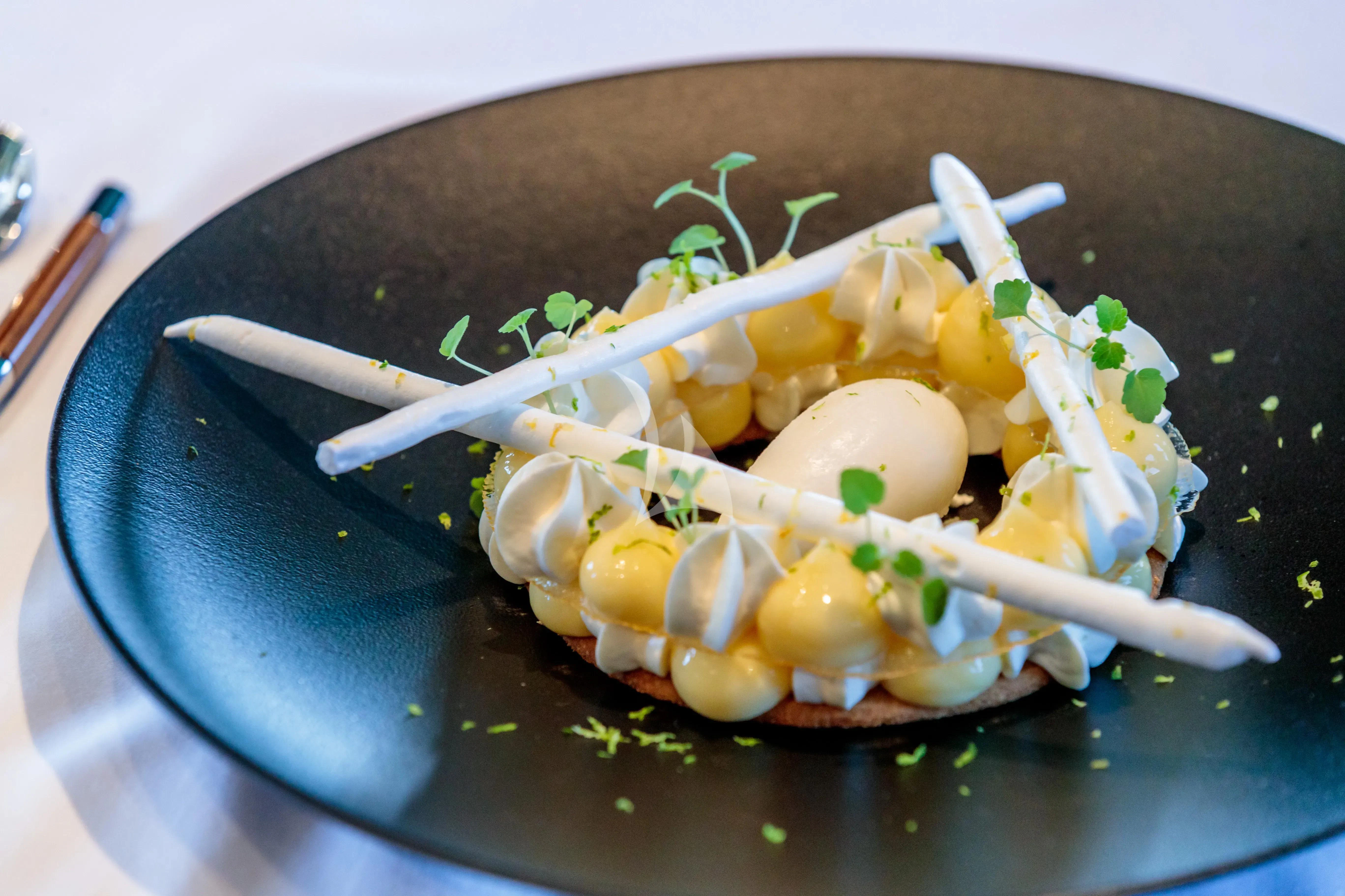 a bowl of food aboard BANG! Yacht for Charter