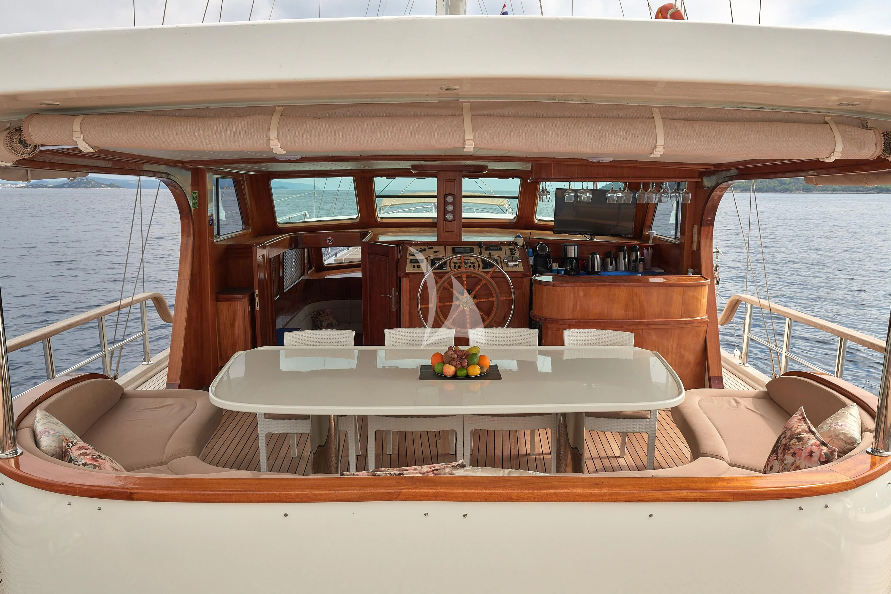 a boat on the water aboard SEA BREEZE Yacht for Charter
