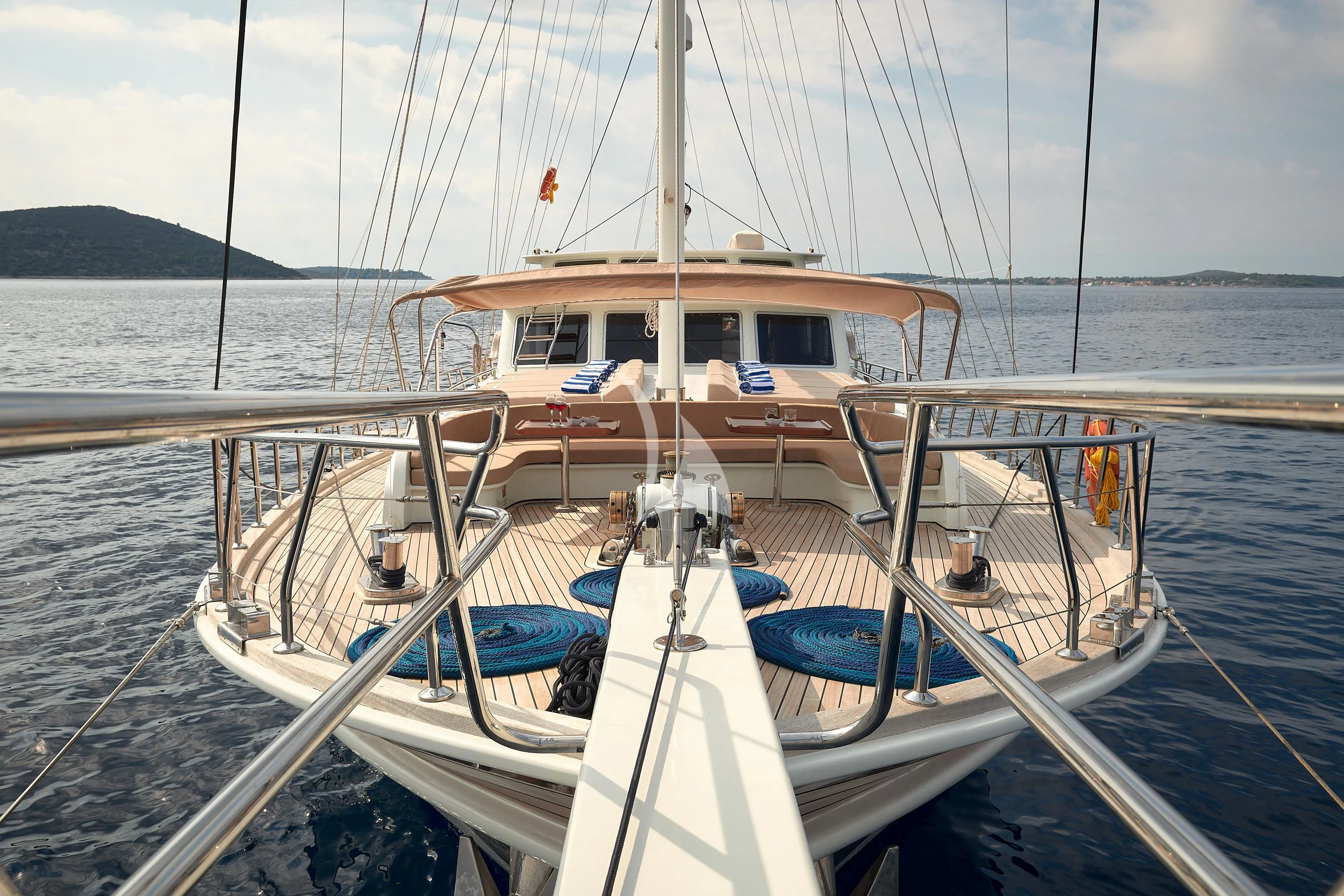 a boat on the water aboard SEA BREEZE Yacht for Charter