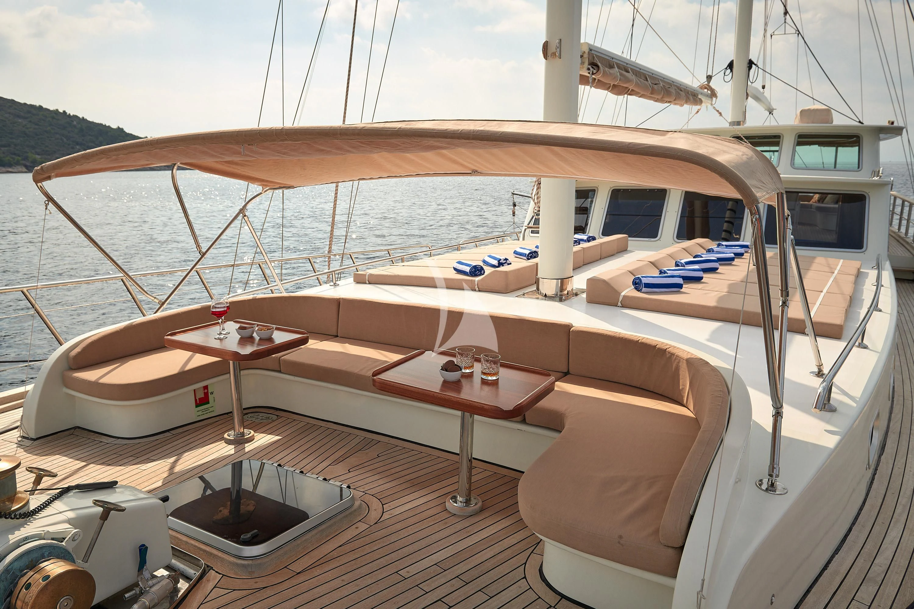 a boat on the water aboard SEA BREEZE Yacht for Charter