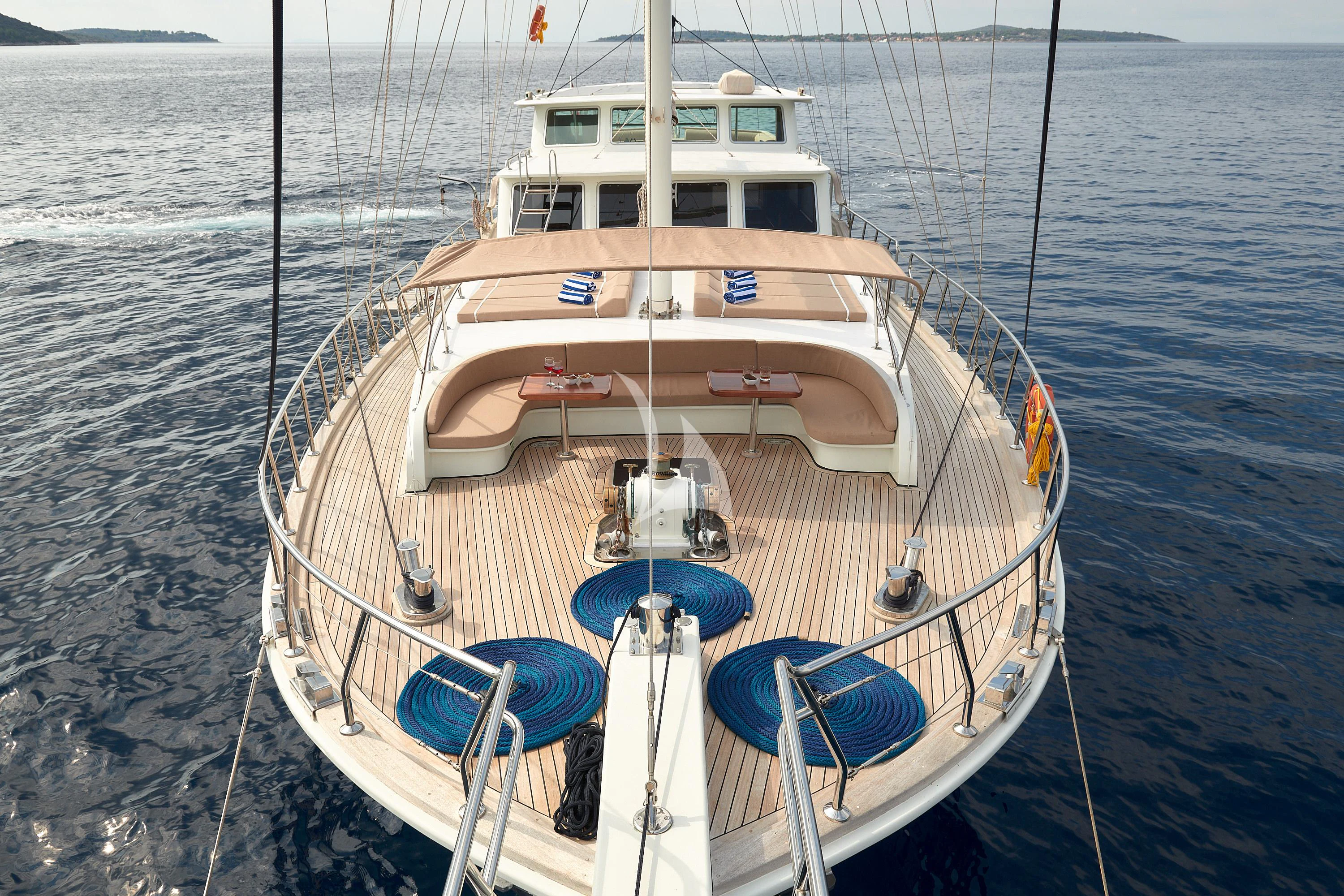 a boat on the water aboard SEA BREEZE Yacht for Charter