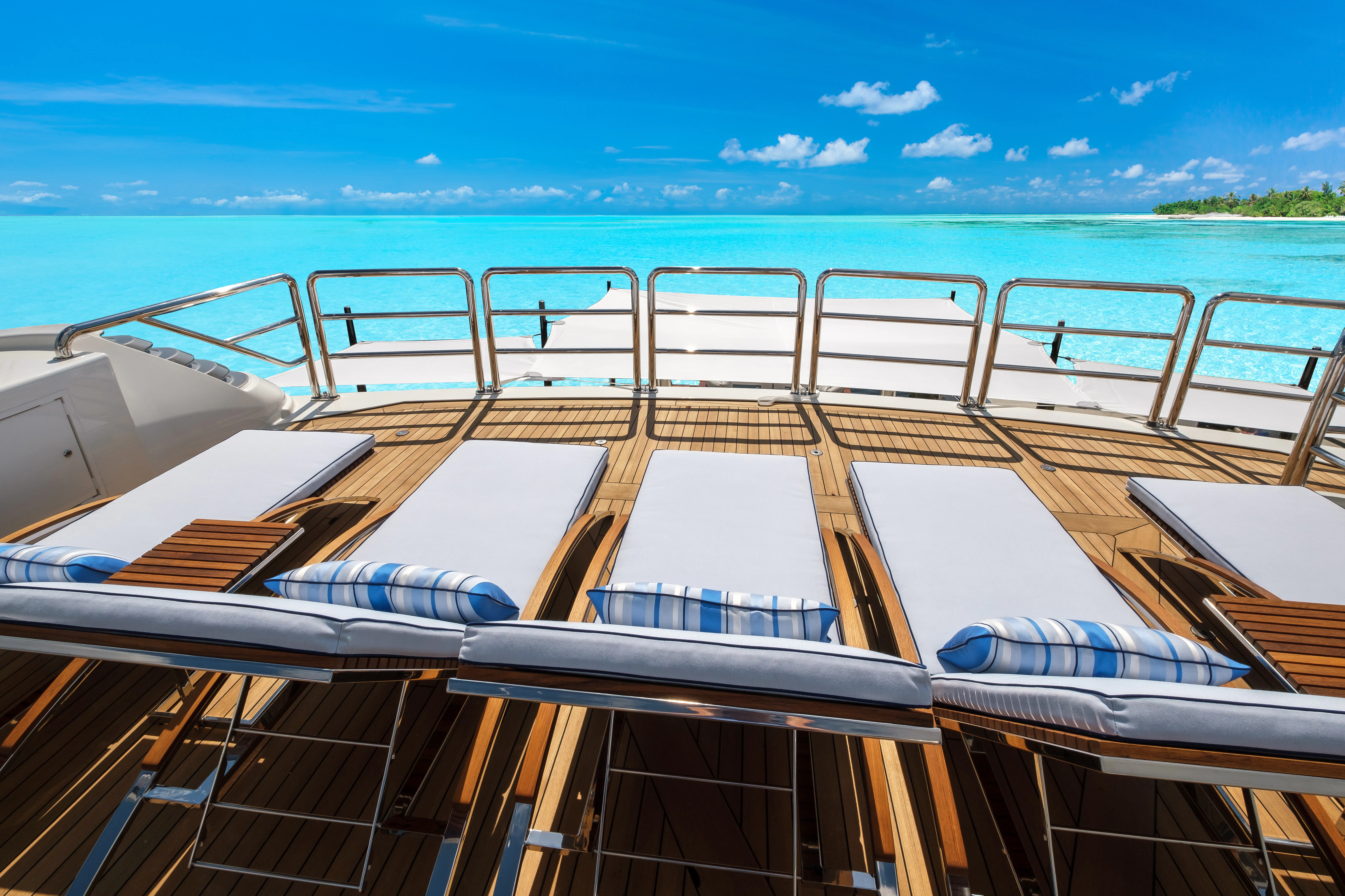 a boat on the water aboard MAISON BLANCHE Yacht for Charter