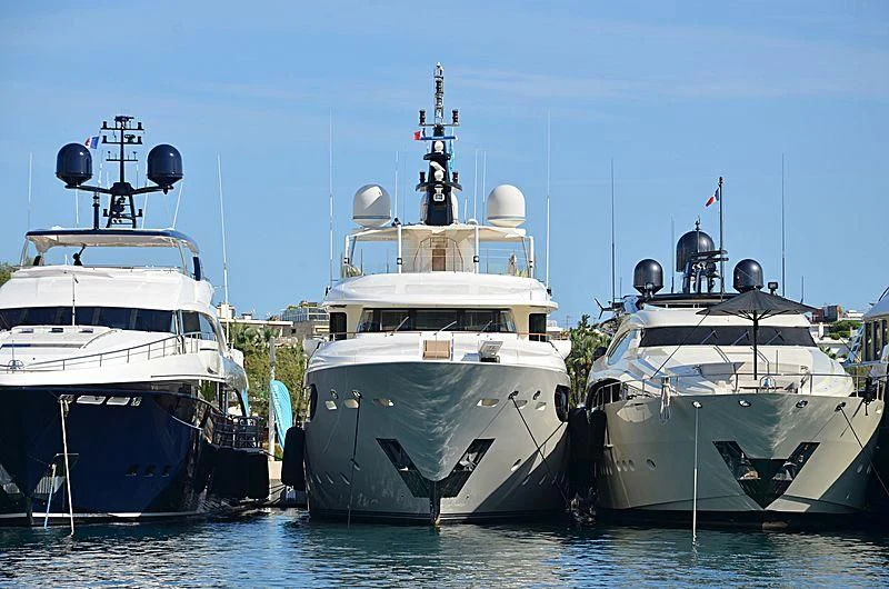several boats in the water aboard PHOTON Yacht for Sale