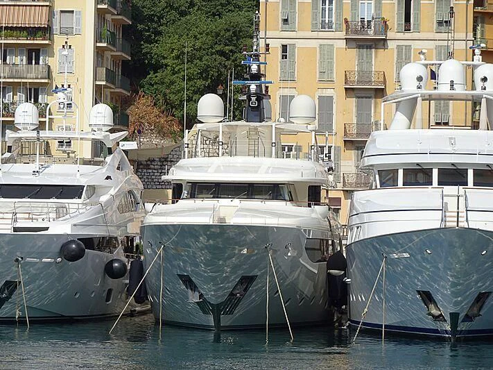 boats in the water aboard PHOTON Yacht for Sale