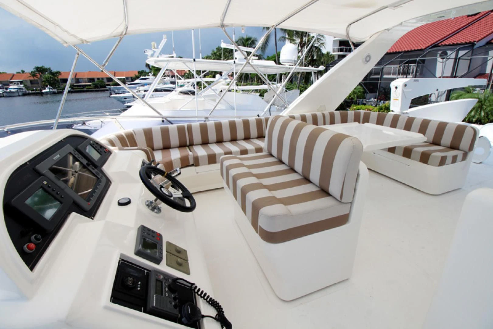 a white couch with a white sofa aboard ALWAYS SOMETHING Yacht for Sale