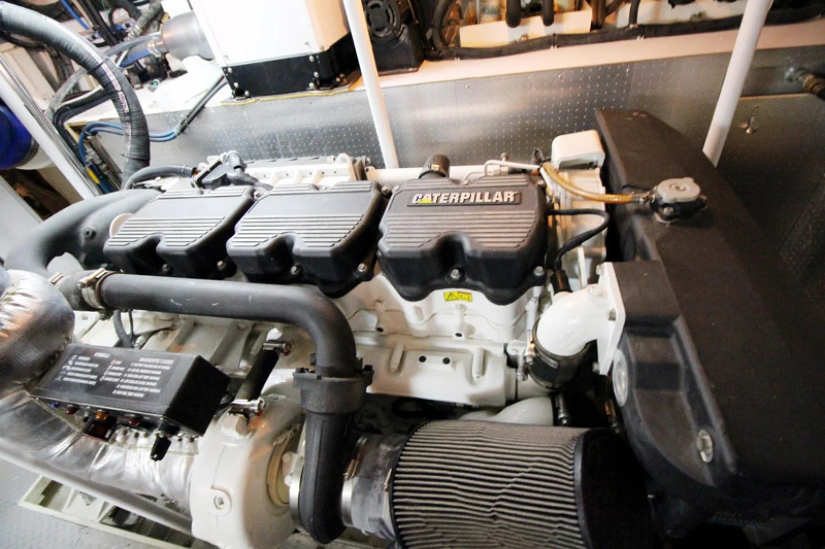 a car engine with a black hood aboard ALWAYS SOMETHING Yacht for Sale