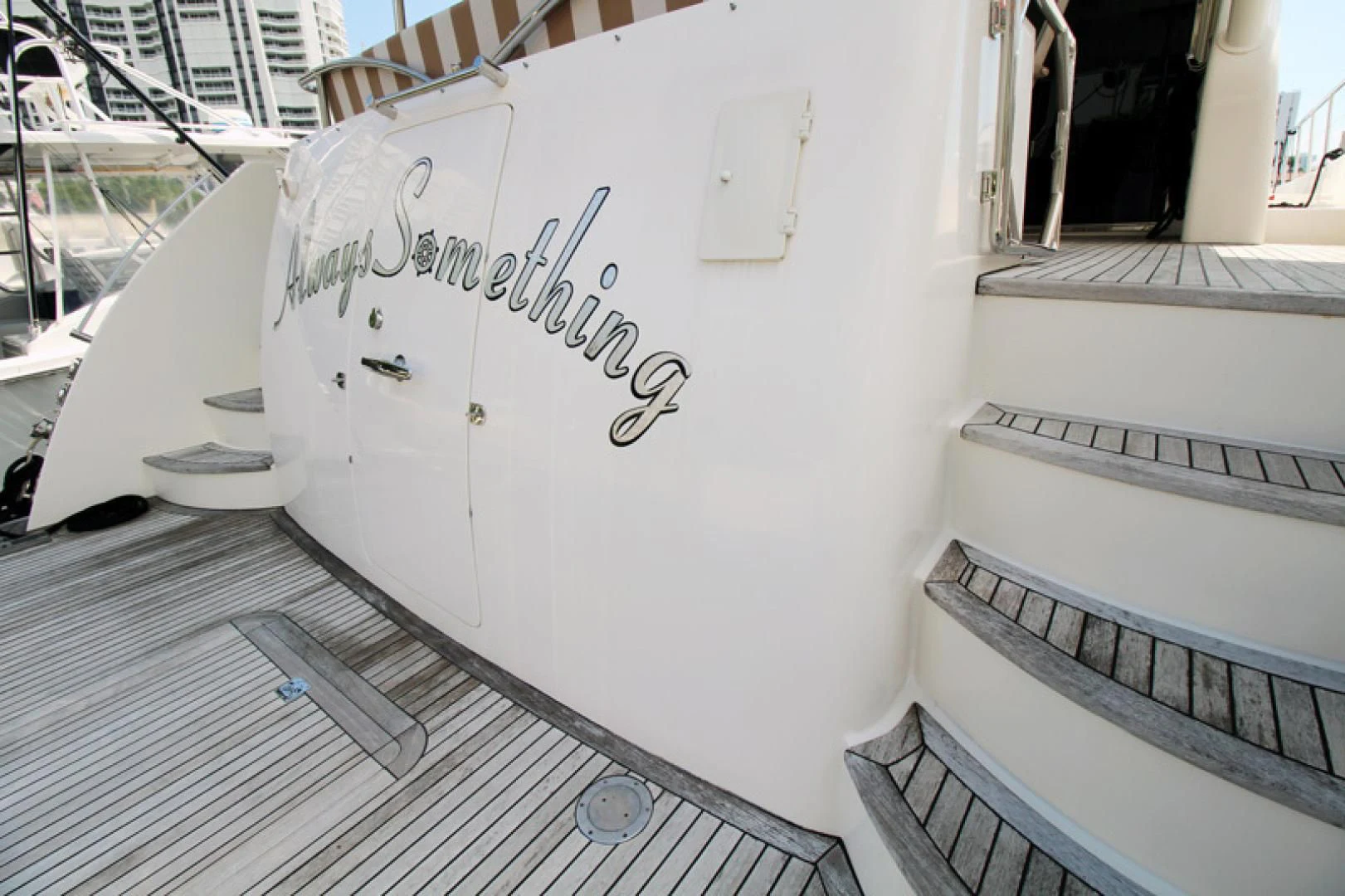 a white machine with writing on it aboard ALWAYS SOMETHING Yacht for Sale