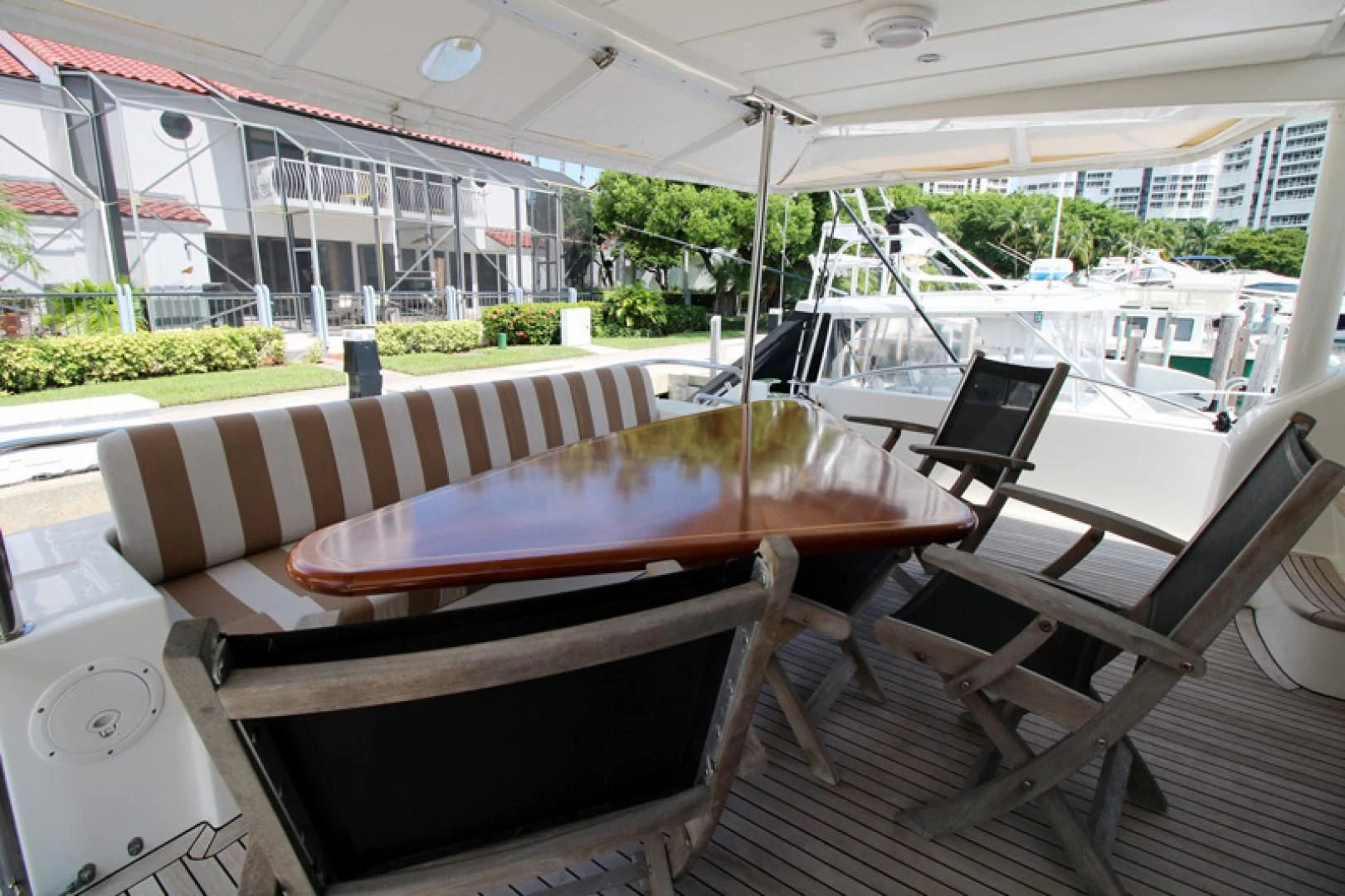 a boat on a deck aboard ALWAYS SOMETHING Yacht for Sale