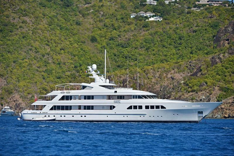 a boat on the water aboard MAJESTIC Yacht for Sale