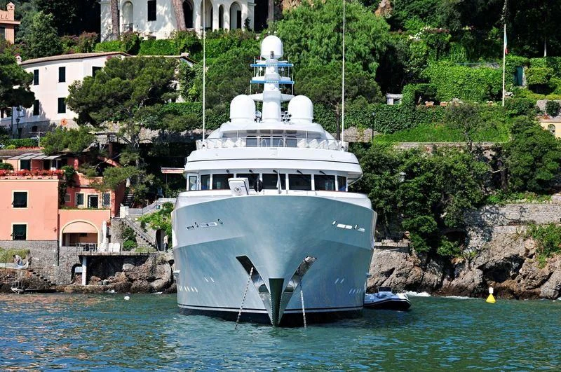 a large white boat in the water aboard MAJESTIC Yacht for Sale