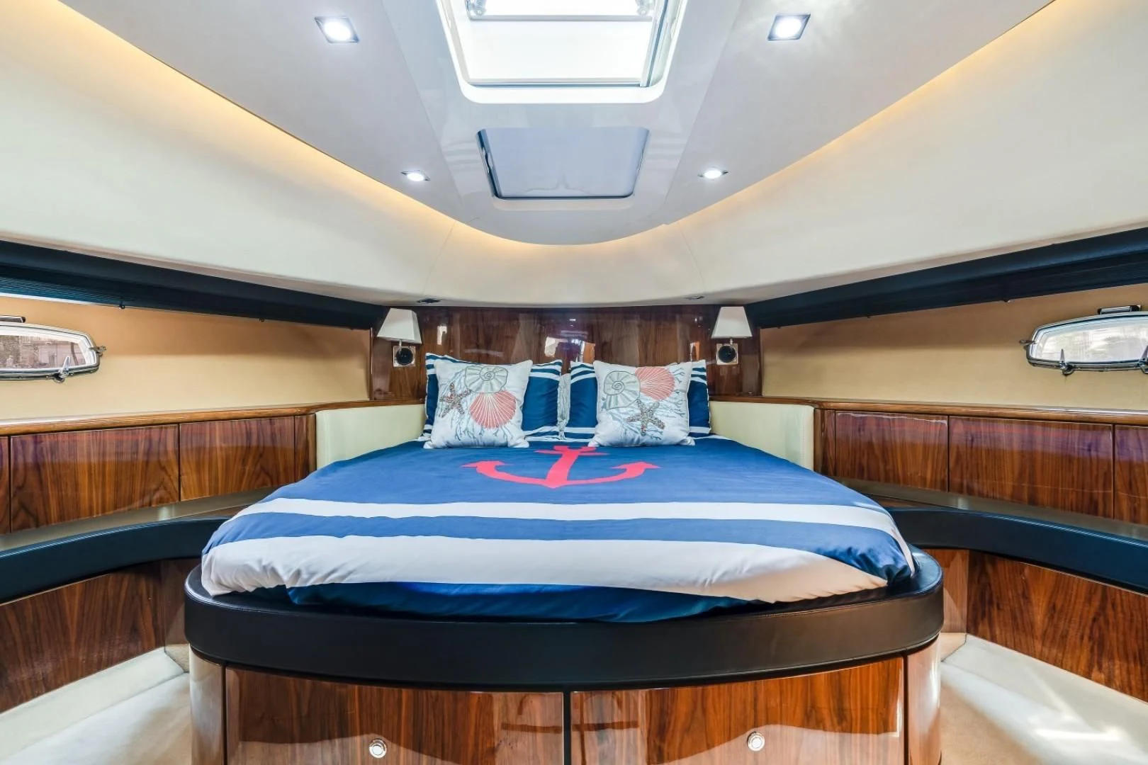 a bed in a room aboard DIRECT TO Yacht for Sale