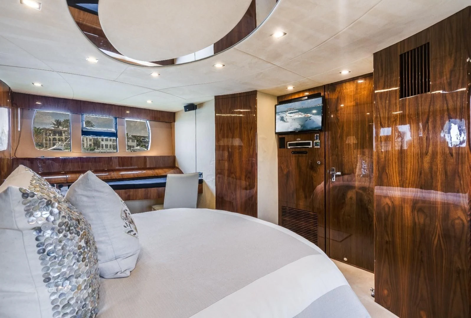 a bed in a room aboard DIRECT TO Yacht for Sale