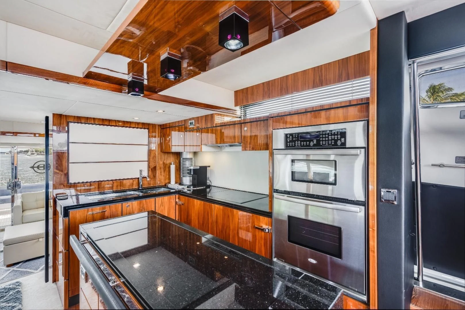 a kitchen with a large oven aboard DIRECT TO Yacht for Sale