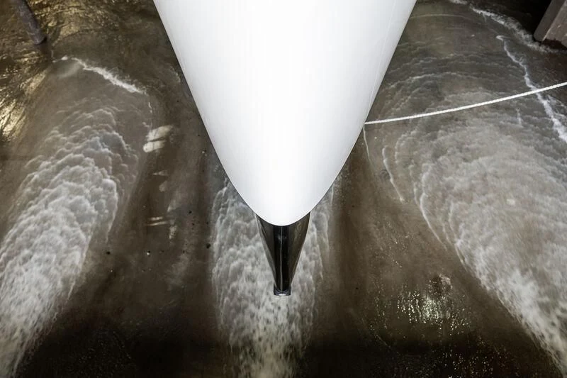 a white lamp shade aboard ULTRA G Yacht for Sale