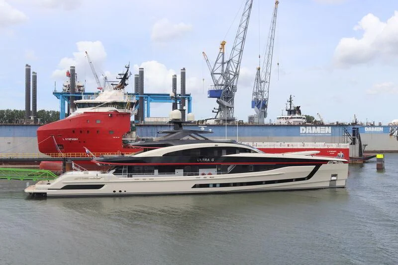 a boat on the water aboard ULTRA G Yacht for Sale
