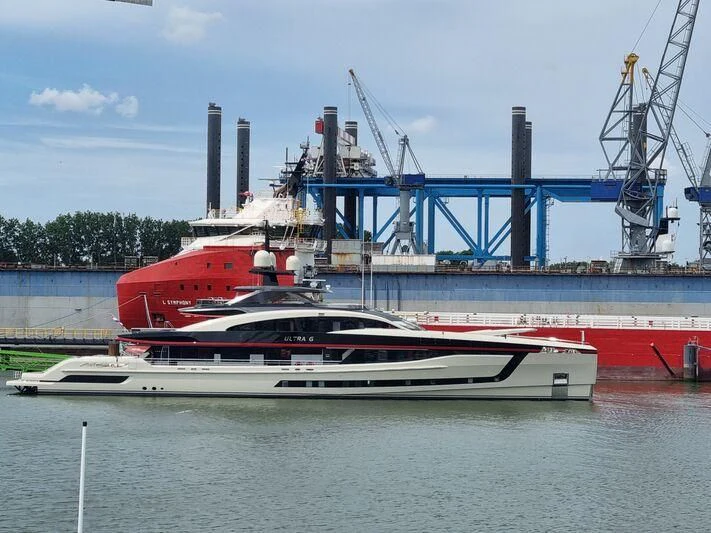 a boat on the water aboard ULTRA G Yacht for Sale
