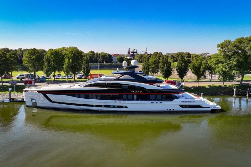 a boat on a river aboard ULTRA G Yacht for Sale