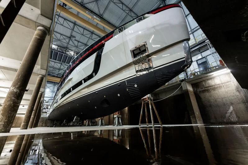 a space shuttle on a platform aboard ULTRA G Yacht for Sale