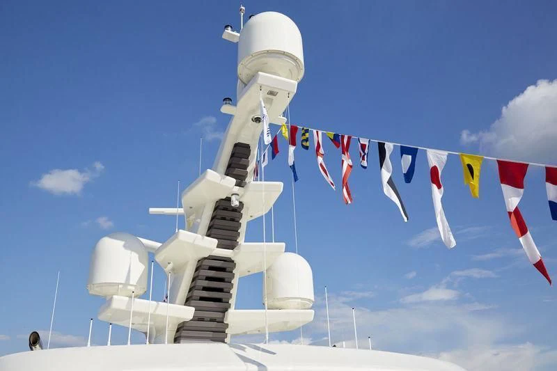 a space shuttle with flags aboard SAMAYA Yacht for Sale