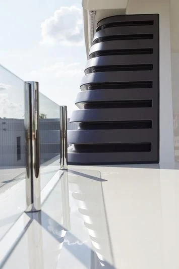 a black ladder on a white wall aboard SAMAYA Yacht for Sale