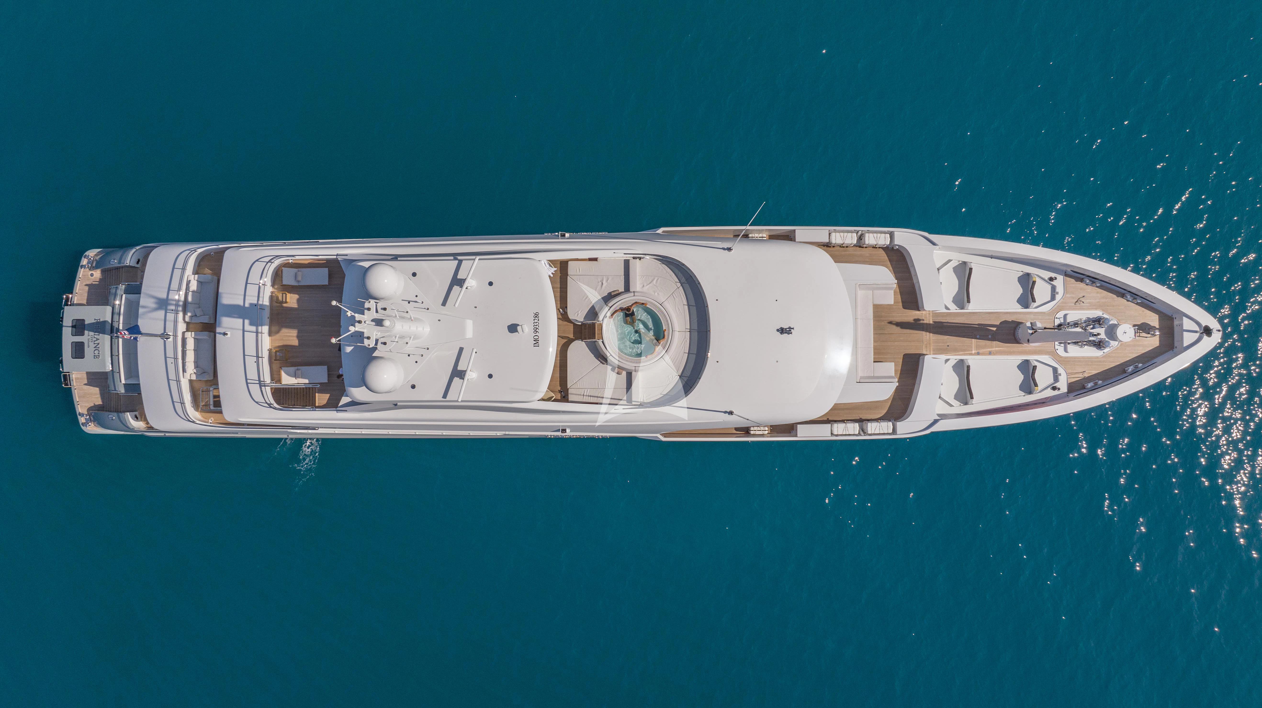 a space ship in space aboard RELIANCE Yacht for Sale
