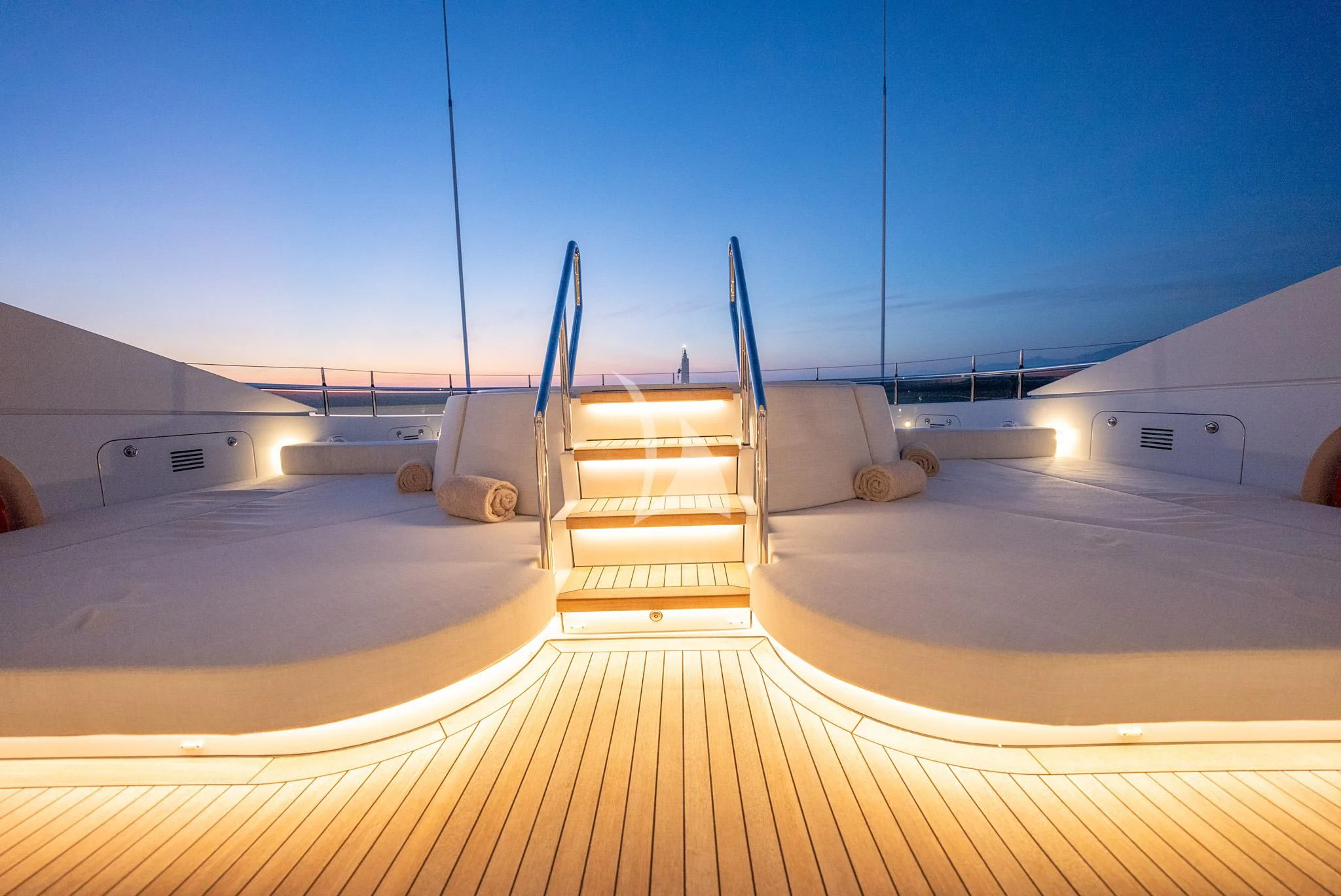 a large empty room aboard RELIANCE Yacht for Sale