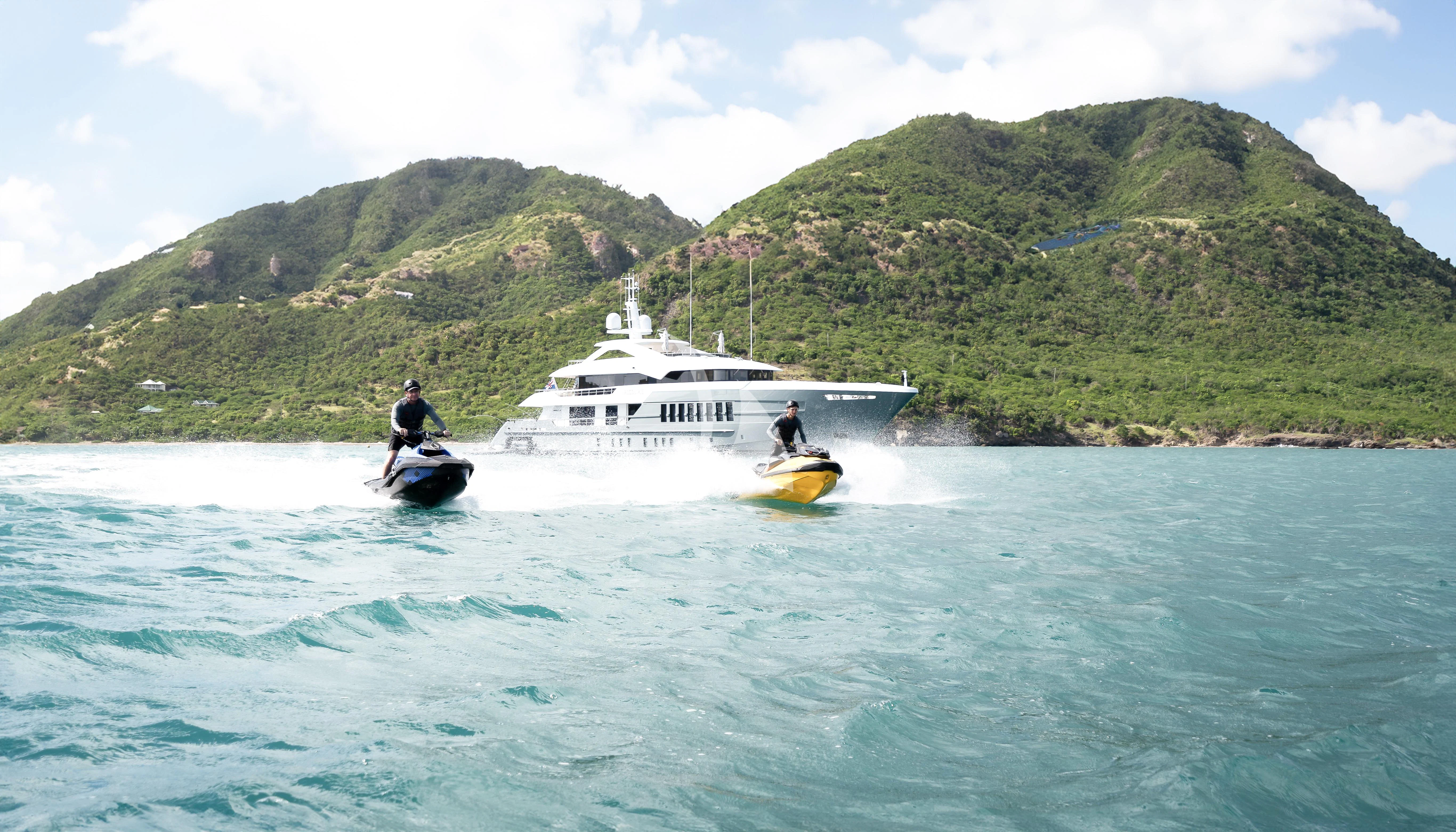 a boat with people on it aboard RELIANCE Yacht for Sale
