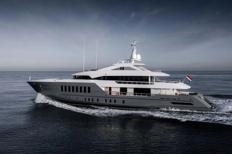 a large white ship aboard RELIANCE Yacht for Sale
