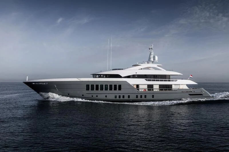 a large white boat aboard RELIANCE Yacht for Sale