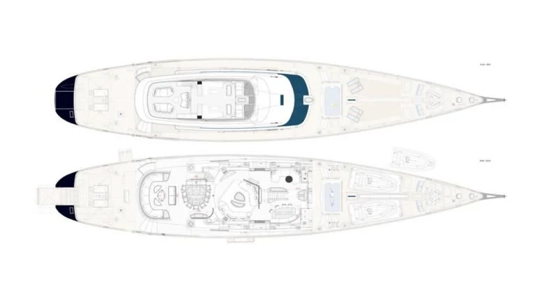 diagram, engineering drawing aboard SEVEN Yacht for Sale
