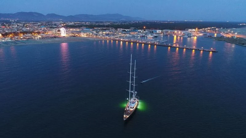 a boat on the water aboard SEVEN Yacht for Sale