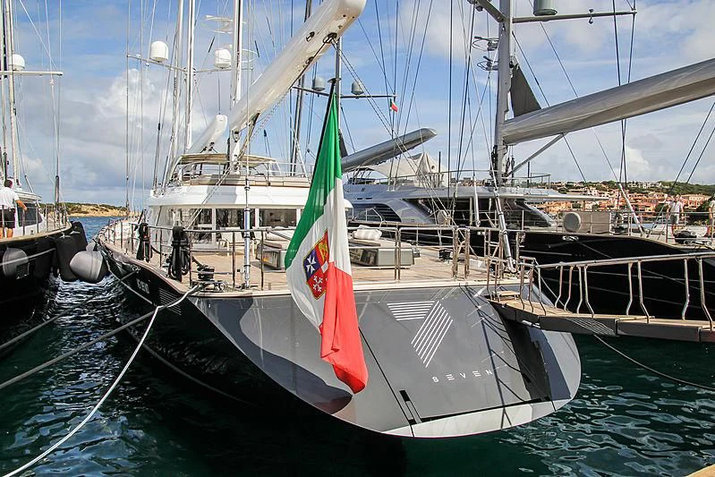 a boat in the water aboard SEVEN Yacht for Sale