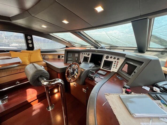 inside of a car aboard VIVERE Yacht for Sale