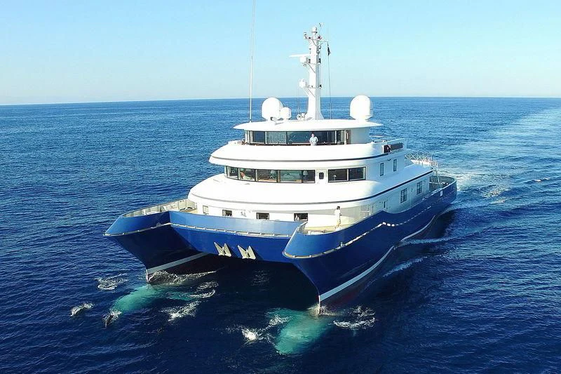 a boat in the water aboard NURJA Yacht for Sale