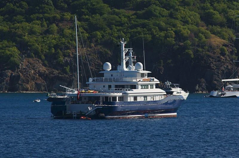 a large boat in the water aboard NURJA Yacht for Sale