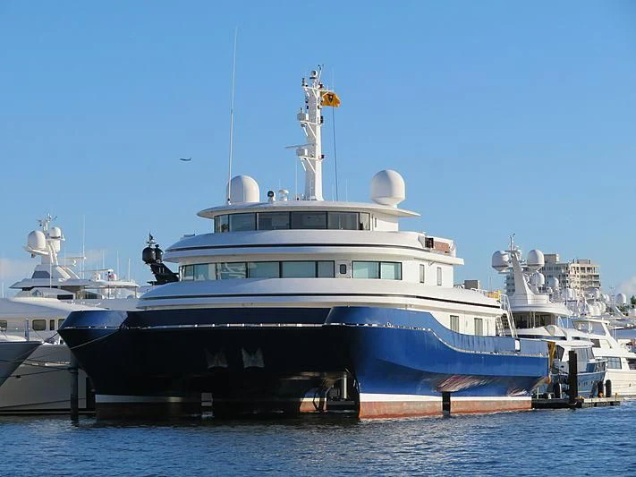 a large boat in the water aboard NURJA Yacht for Sale