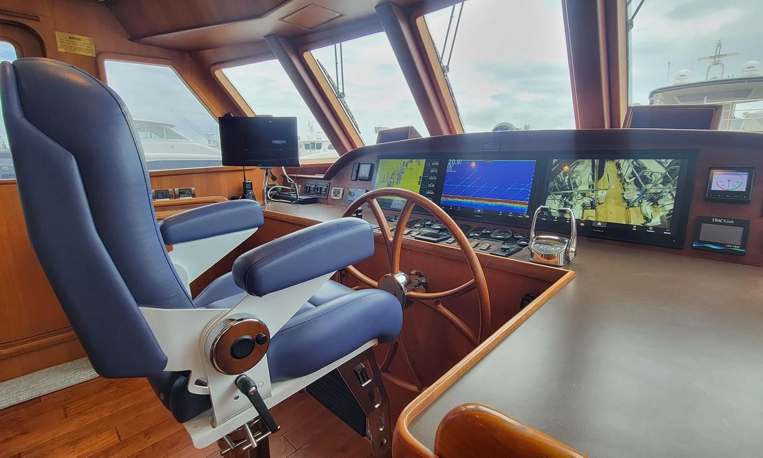 inside of a vehicle aboard SUERTUDO Yacht for Sale
