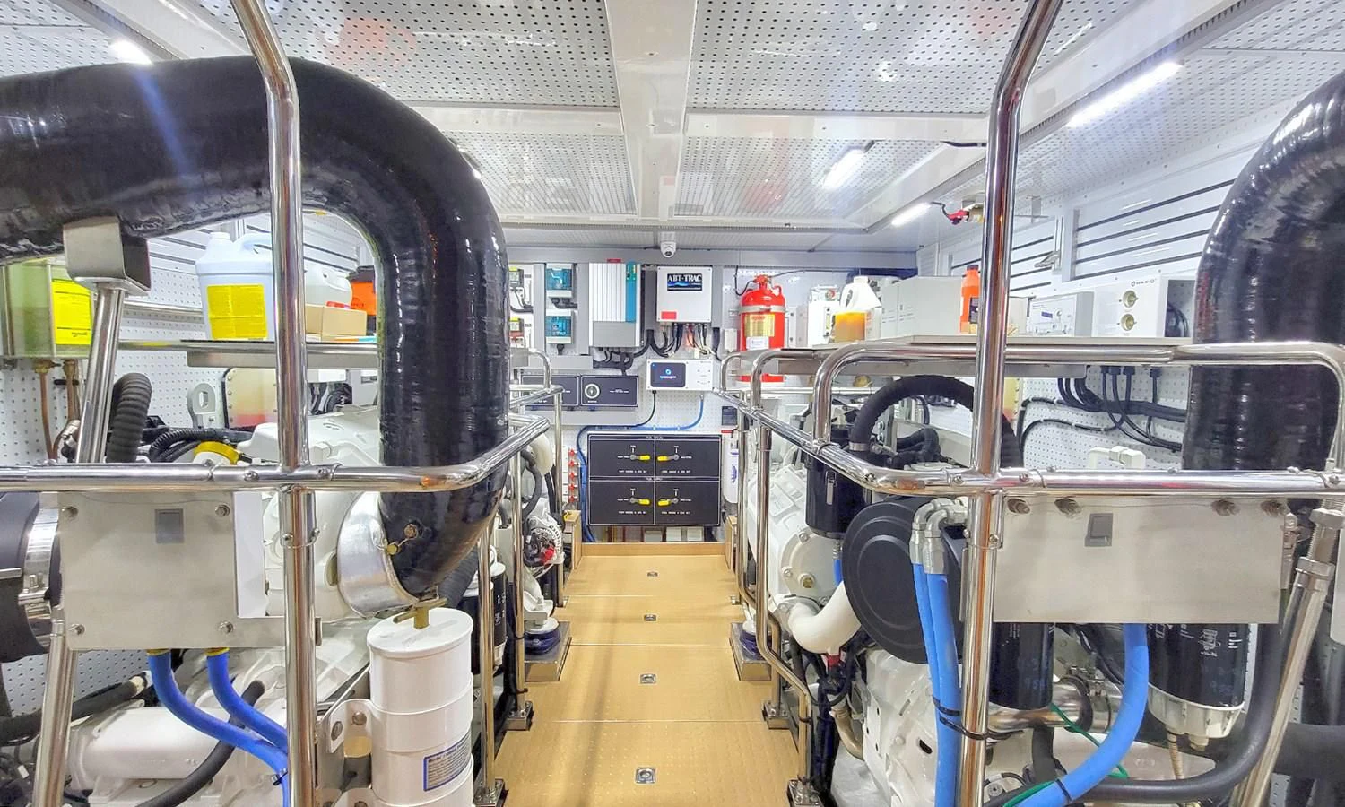 inside of a factory aboard SUERTUDO Yacht for Sale