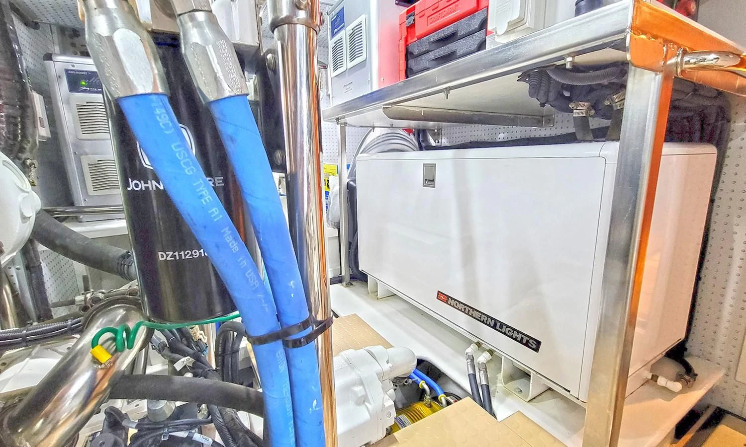 a machine with wires aboard SUERTUDO Yacht for Sale