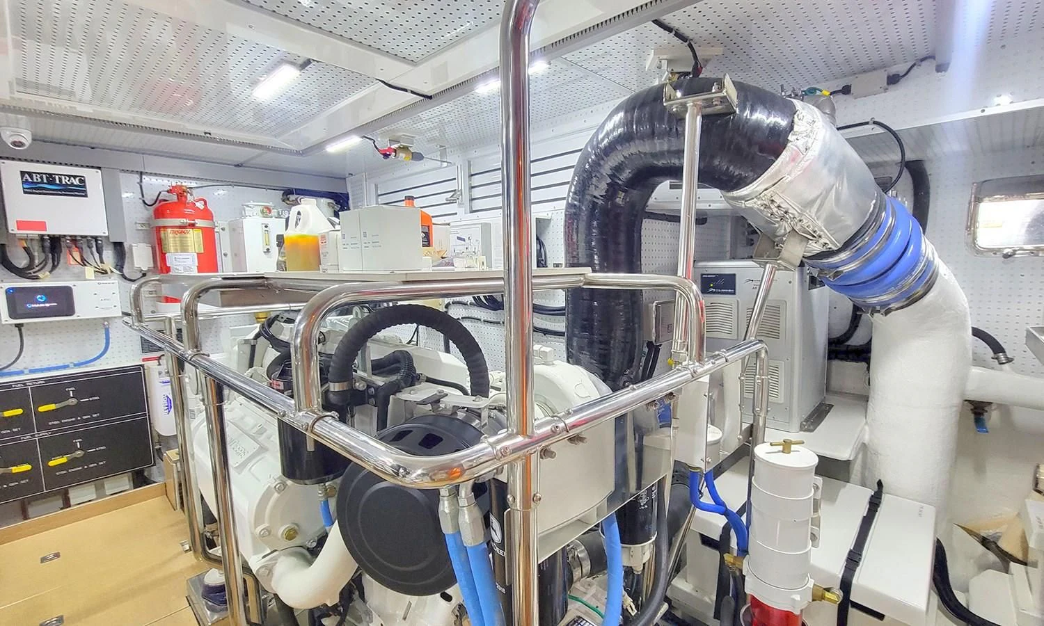 a close-up of a machine aboard SUERTUDO Yacht for Sale