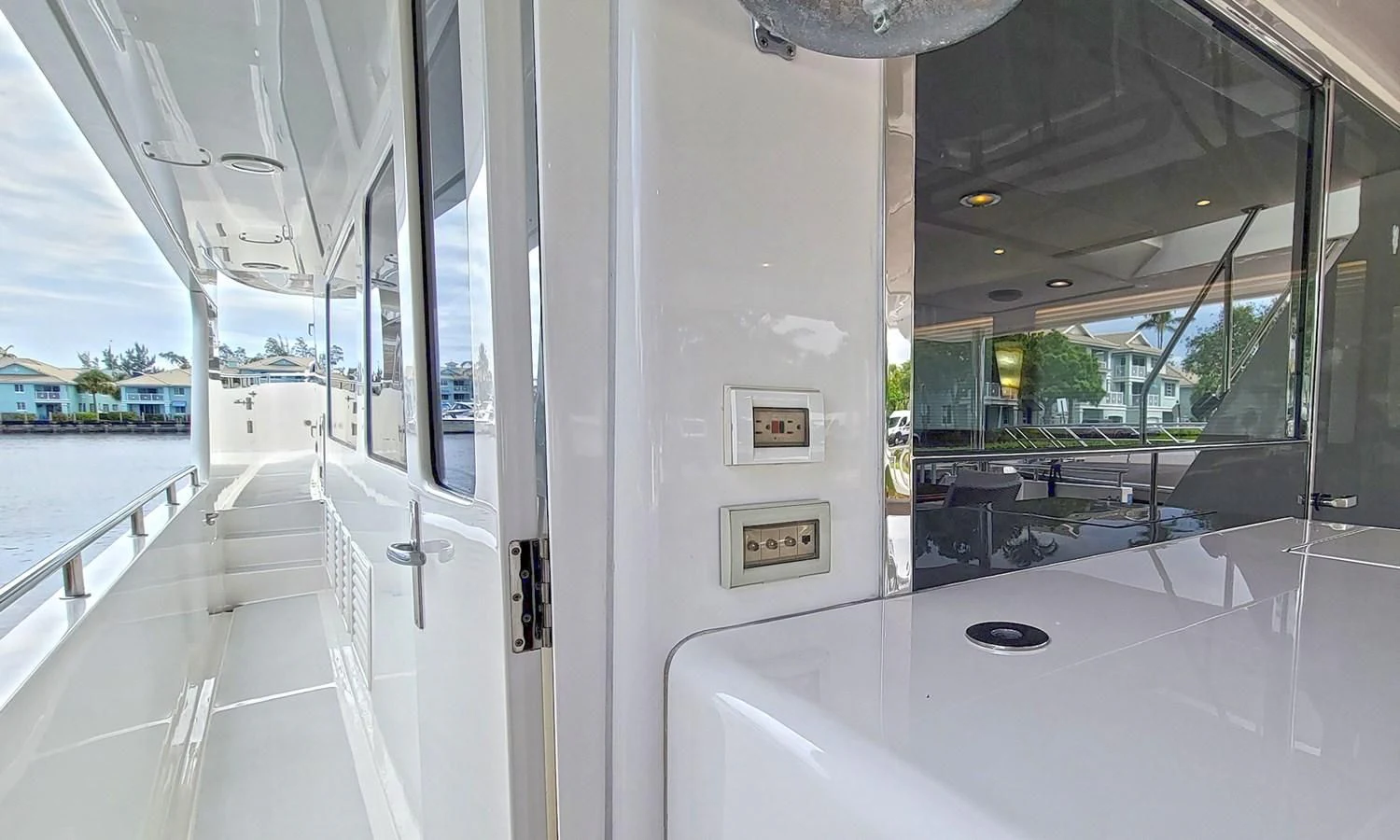 inside of a building aboard SUERTUDO Yacht for Sale