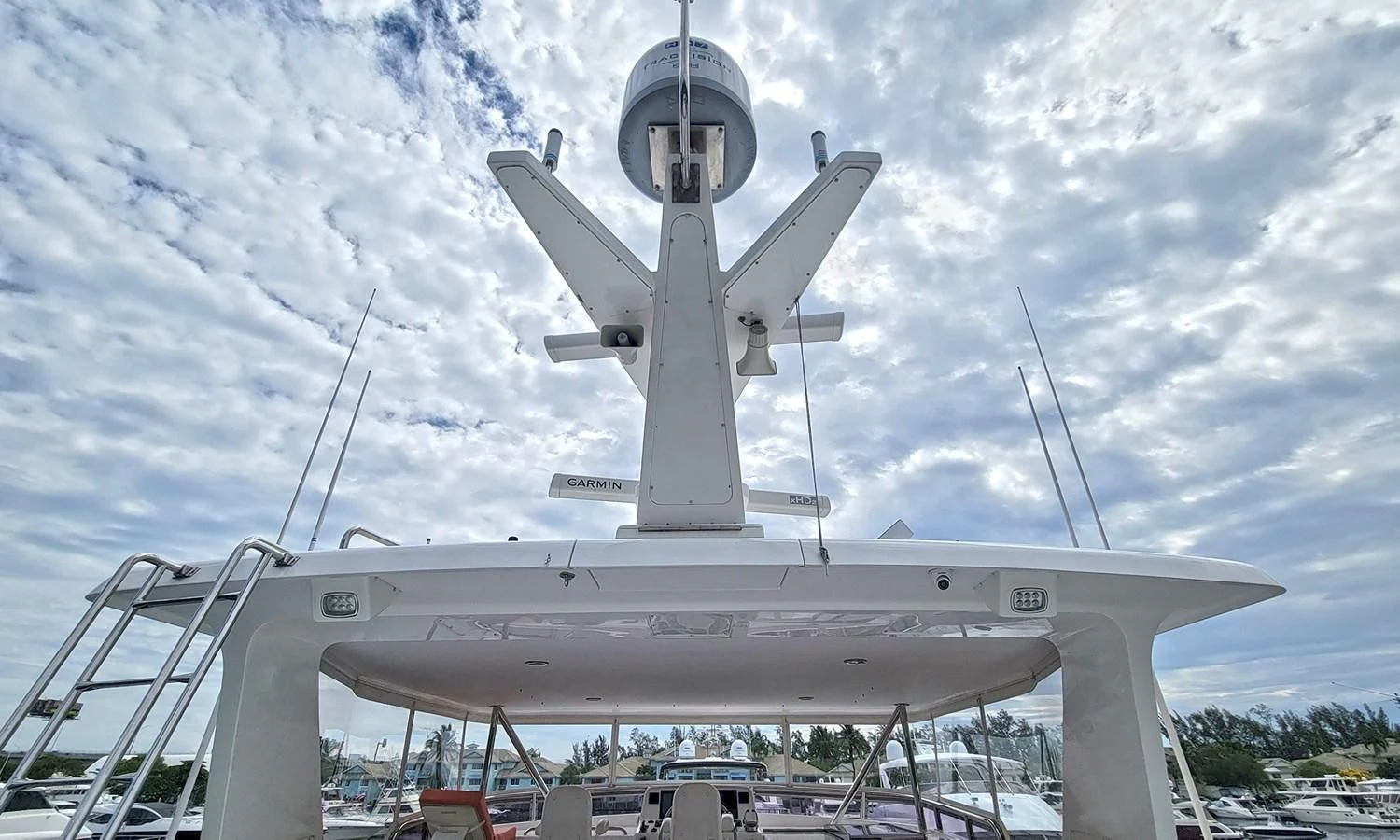 a space shuttle on a launch pad aboard SUERTUDO Yacht for Sale